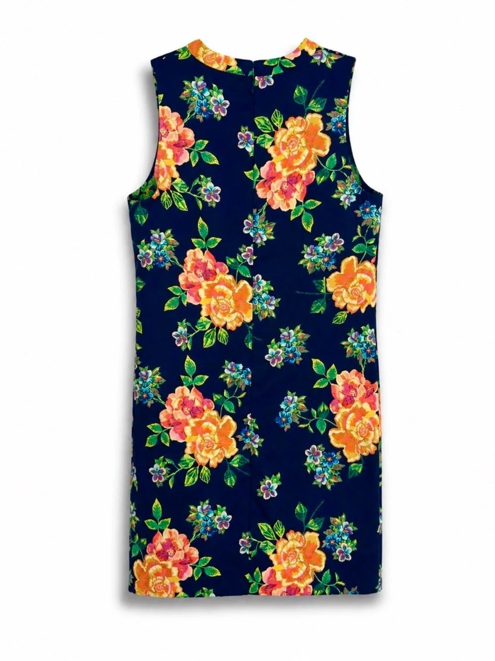 CYNTHIA STEFFE BLUE FLORAL SATIN TEXTURED DRESS SZ 12 - Picture 3 of 4